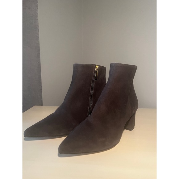 L'Agence Women Jeanne II Pointed Toe Graphite Suede Bootie Size 7.5 - Picture 2 of 6